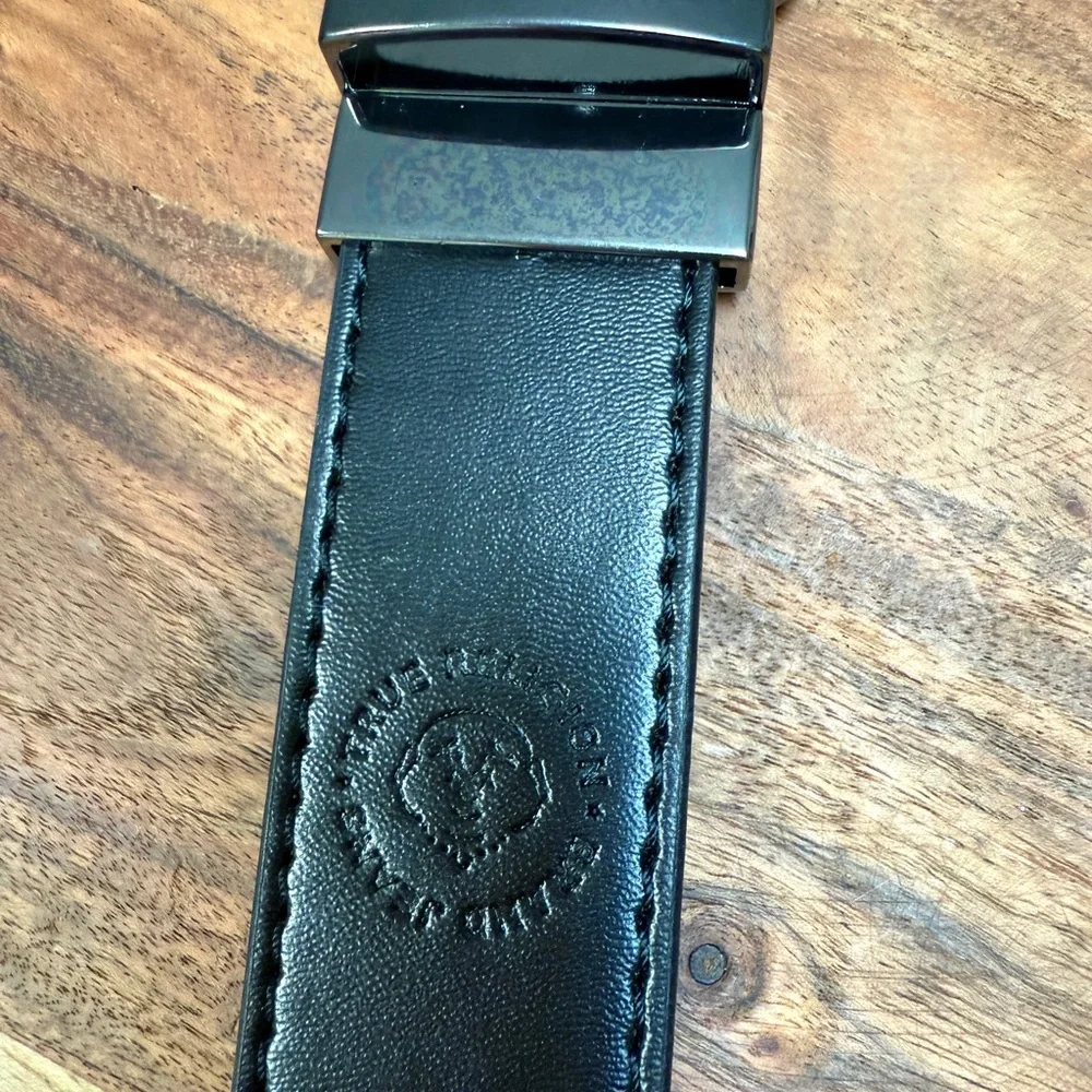 True Religion Black and Brown Men's Belt  sz 36‎